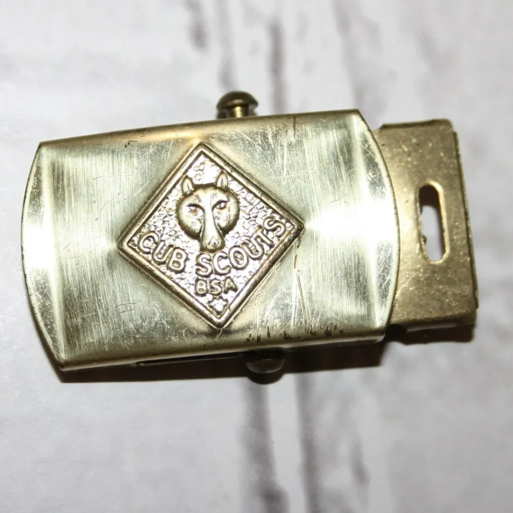 🟡🦌 Solid Brass Cub Scouts Belt Buckle · Fits 1